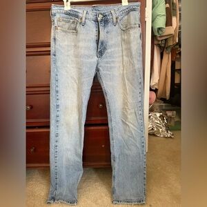 Levi's Blue Straight Jeans with Vintage Distressing